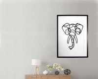 Wanddeko Elefant Rahmen Wandbild 3D Afrikanische...