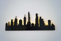Dekoration Holz 3D LED Skyline Wanddeko Stadtbild...