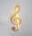 Wand Dekoration Note Notenschlüssel 3D Wand Deko Holz Gold, mit Led Licht, 60 cm
